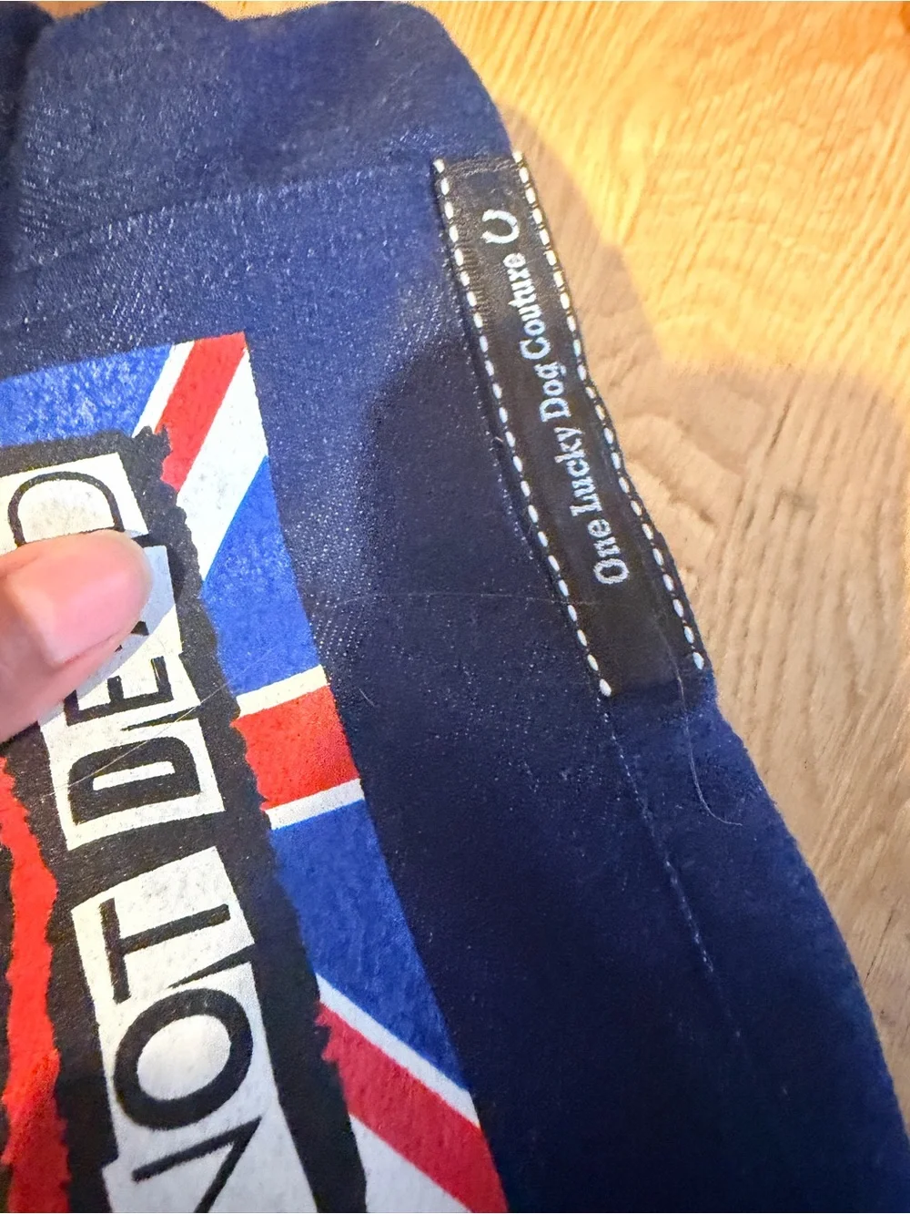 S/M size/ Punk's Not Dead Navy Dog Carrier Tote with Union Jack Accent